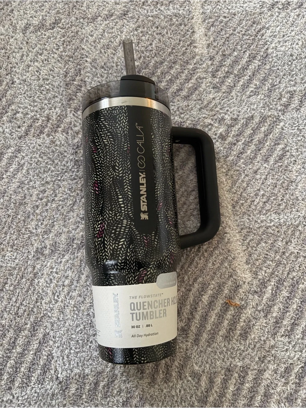 BN Stanley Calia Colab Black Patterned Quencher Tumbler with Handle